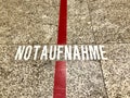 Word: Notaufnahme, German word for emergency room